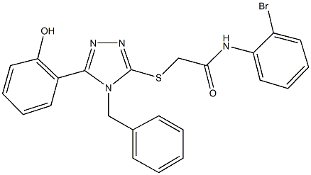 2-{[4-benzyl-5-(2-hydroxyphenyl)-4H-1,2,4-triazol-3-yl]sulfanyl}-N-(2-bromophenyl)acetamide Struktur