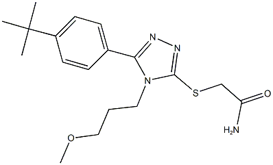 2-{[5-(4-tert-butylphenyl)-4-(3-methoxypropyl)-4H-1,2,4-triazol-3-yl]sulfanyl}acetamide Struktur