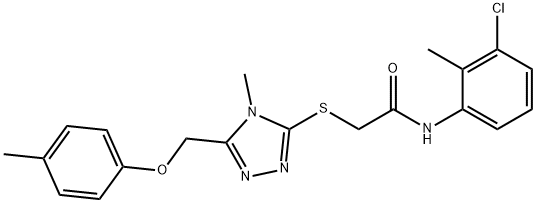 N-(3-chloro-2-methylphenyl)-2-({4-methyl-5-[(4-methylphenoxy)methyl]-4H-1,2,4-triazol-3-yl}sulfanyl)acetamide Struktur