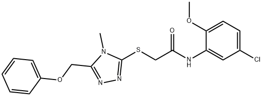 N-(5-chloro-2-methoxyphenyl)-2-{[4-methyl-5-(phenoxymethyl)-4H-1,2,4-triazol-3-yl]sulfanyl}acetamide Struktur