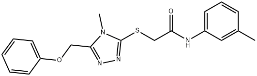 2-{[4-methyl-5-(phenoxymethyl)-4H-1,2,4-triazol-3-yl]sulfanyl}-N-(3-methylphenyl)acetamide Struktur