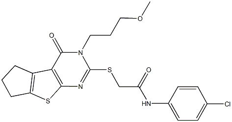 N-(4-chlorophenyl)-2-{[3-(3-methoxypropyl)-4-oxo-3,5,6,7-tetrahydro-4H-cyclopenta[4,5]thieno[2,3-d]pyrimidin-2-yl]sulfanyl}acetamide Struktur