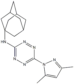 N-(1-adamantyl)-6-(3,5-dimethyl-1H-pyrazol-1-yl)-1,2,4,5-tetraazin-3-amine Struktur