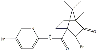 2-bromo-N-(5-bromo-2-pyridinyl)-4,7,7-trimethyl-3-oxobicyclo[2.2.1]heptane-1-carboxamide Struktur