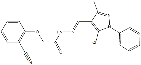 N'-[(5-chloro-3-methyl-1-phenyl-1H-pyrazol-4-yl)methylene]-2-(2-cyanophenoxy)acetohydrazide Struktur