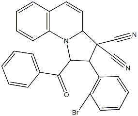 1-benzoyl-2-(2-bromophenyl)-1,2-dihydropyrrolo[1,2-a]quinoline-3,3(3aH)-dicarbonitrile Struktur