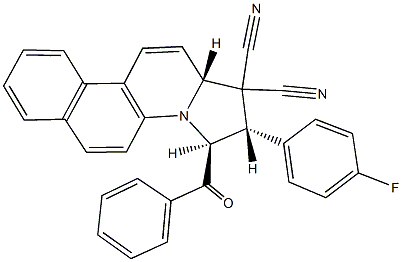 3-benzoyl-2-(4-fluorophenyl)-2,3-dihydrobenzo[f]pyrrolo[1,2-a]quinoline-1,1(12aH)-dicarbonitrile Struktur