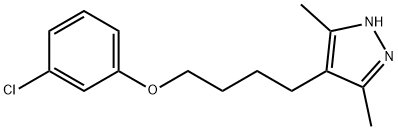 4-[4-(3-chlorophenoxy)butyl]-3,5-dimethyl-1H-pyrazole Struktur