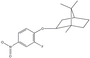 2-(2-fluoro-4-nitrophenoxy)-1,7,7-trimethylbicyclo[2.2.1]heptane Struktur