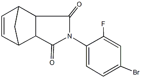 4-(4-bromo-2-fluorophenyl)-4-azatricyclo[5.2.1.0~2,6~]dec-8-ene-3,5-dione Struktur