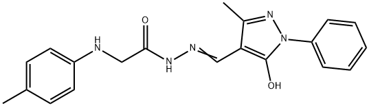 N'-[(5-hydroxy-3-methyl-1-phenyl-1H-pyrazol-4-yl)methylene]-2-(4-toluidino)acetohydrazide Struktur