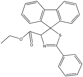 4-ethoxycarbonyl-2-phenyl-4,5-dihydrospiro[1,3-thiazole-5,9'-(9'H)-fluorene] Struktur