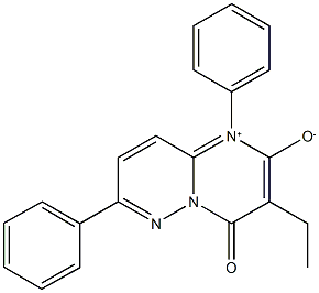 3-ethyl-4-oxo-1,7-diphenyl-4H-pyrimido[1,2-b]pyridazin-1-ium-2-olate Struktur