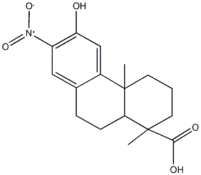 6-hydroxy-7-nitro-1,4a-dimethyl-1,2,3,4,4a,9,10,10a-octahydro-1-phenanthrenecarboxylic acid Struktur