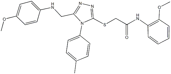 2-{[5-[(4-methoxyanilino)methyl]-4-(4-methylphenyl)-4H-1,2,4-triazol-3-yl]sulfanyl}-N-(2-methoxyphenyl)acetamide Struktur