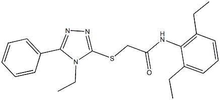 N-(2,6-diethylphenyl)-2-[(4-ethyl-5-phenyl-4H-1,2,4-triazol-3-yl)sulfanyl]acetamide Struktur