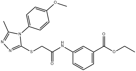 ethyl 3-[({[4-(4-methoxyphenyl)-5-methyl-4H-1,2,4-triazol-3-yl]sulfanyl}acetyl)amino]benzoate Struktur