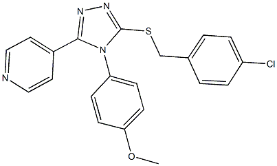 4-[3-[(4-chlorobenzyl)sulfanyl]-5-(4-pyridinyl)-4H-1,2,4-triazol-4-yl]phenyl methyl ether Struktur