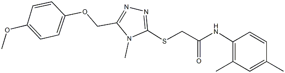 N-(2,4-dimethylphenyl)-2-({5-[(4-methoxyphenoxy)methyl]-4-methyl-4H-1,2,4-triazol-3-yl}sulfanyl)acetamide Struktur