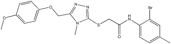 N-(2-bromo-4-methylphenyl)-2-({5-[(4-methoxyphenoxy)methyl]-4-methyl-4H-1,2,4-triazol-3-yl}sulfanyl)acetamide Struktur