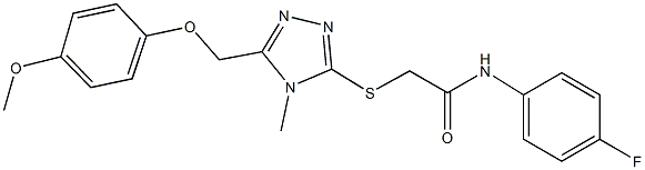 N-(4-fluorophenyl)-2-({5-[(4-methoxyphenoxy)methyl]-4-methyl-4H-1,2,4-triazol-3-yl}sulfanyl)acetamide Struktur