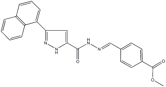 methyl 4-(2-{[3-(1-naphthyl)-1H-pyrazol-5-yl]carbonyl}carbohydrazonoyl)benzoate Struktur