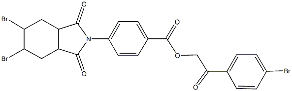 2-(4-bromophenyl)-2-oxoethyl 4-(5,6-dibromo-1,3-dioxooctahydro-2H-isoindol-2-yl)benzoate Struktur