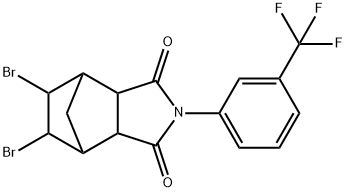 8,9-dibromo-4-[3-(trifluoromethyl)phenyl]-4-azatricyclo[5.2.1.0~2,6~]decane-3,5-dione Struktur