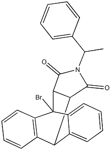 1-bromo-17-(1-phenylethyl)-17-azapentacyclo[6.6.5.0~2,7~.0~9,14~.0~15,19~]nonadeca-2,4,6,9,11,13-hexaene-16,18-dione Struktur