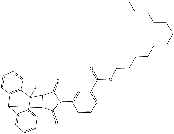 dodecyl 3-(1-bromo-16,18-dioxo-17-azapentacyclo[6.6.5.0~2,7~.0~9,14~.0~15,19~]nonadeca-2,4,6,9,11,13-hexaen-17-yl)benzoate Struktur