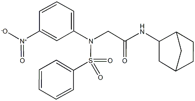 N-bicyclo[2.2.1]hept-2-yl-2-[{3-nitrophenyl}(phenylsulfonyl)amino]acetamide Struktur