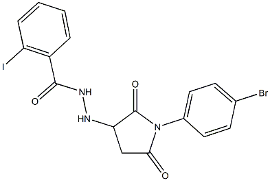 N'-[1-(4-bromophenyl)-2,5-dioxopyrrolidin-3-yl]-2-iodobenzohydrazide Struktur