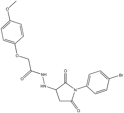 N'-[1-(4-bromophenyl)-2,5-dioxopyrrolidin-3-yl]-2-{[4-(methyloxy)phenyl]oxy}acetohydrazide Struktur