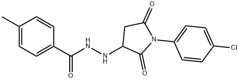 N'-[1-(4-chlorophenyl)-2,5-dioxo-3-pyrrolidinyl]-4-methylbenzohydrazide Struktur