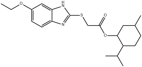 2-isopropyl-5-methylcyclohexyl [(6-ethoxy-1H-benzimidazol-2-yl)sulfanyl]acetate Struktur