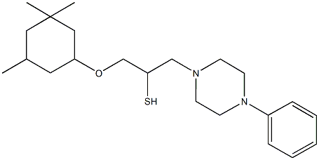 1-(4-phenylpiperazin-1-yl)-3-[(3,3,5-trimethylcyclohexyl)oxy]propane-2-thiol Struktur