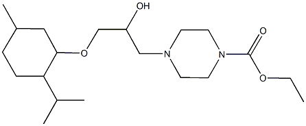 ethyl 4-{2-hydroxy-3-[(2-isopropyl-5-methylcyclohexyl)oxy]propyl}-1-piperazinecarboxylate Struktur