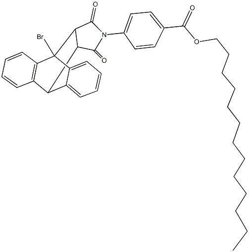 tridecyl 4-(1-bromo-16,18-dioxo-17-azapentacyclo[6.6.5.0~2,7~.0~9,14~.0~15,19~]nonadeca-2,4,6,9,11,13-hexaen-17-yl)benzoate Struktur