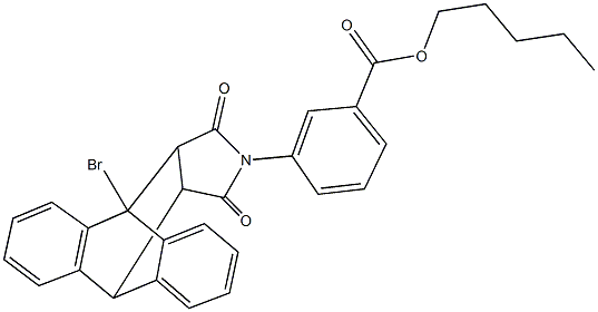 pentyl 3-(1-bromo-16,18-dioxo-17-azapentacyclo[6.6.5.0~2,7~.0~9,14~.0~15,19~]nonadeca-2,4,6,9,11,13-hexaen-17-yl)benzoate Struktur