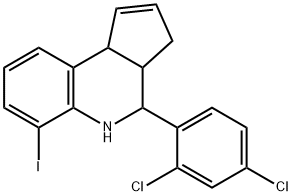 4-(2,4-dichlorophenyl)-6-iodo-3a,4,5,9b-tetrahydro-3H-cyclopenta[c]quinoline Struktur