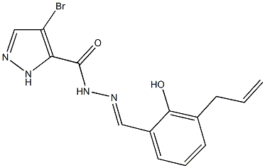 N'-(3-allyl-2-hydroxybenzylidene)-4-bromo-1H-pyrazole-5-carbohydrazide Struktur