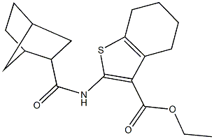 ethyl 2-[(bicyclo[2.2.1]hept-2-ylcarbonyl)amino]-4,5,6,7-tetrahydro-1-benzothiophene-3-carboxylate Struktur