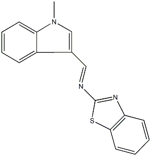 N-(1,3-benzothiazol-2-yl)-N-[(1-methyl-1H-indol-3-yl)methylene]amine Struktur