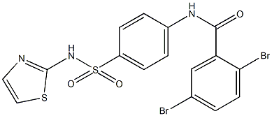 2,5-dibromo-N-{4-[(1,3-thiazol-2-ylamino)sulfonyl]phenyl}benzamide Struktur