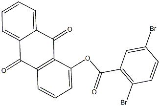 9,10-dioxo-9,10-dihydro-1-anthracenyl 2,5-dibromobenzoate Struktur