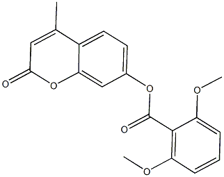 4-methyl-2-oxo-2H-chromen-7-yl 2,6-dimethoxybenzoate Struktur