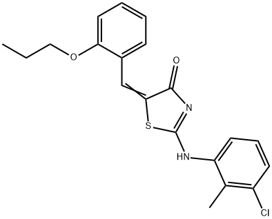 2-[(3-chloro-2-methylphenyl)imino]-5-(2-propoxybenzylidene)-1,3-thiazolidin-4-one Struktur