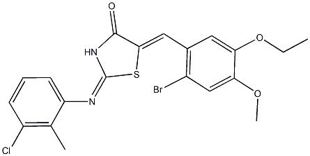 5-(2-bromo-5-ethoxy-4-methoxybenzylidene)-2-[(3-chloro-2-methylphenyl)imino]-1,3-thiazolidin-4-one Struktur