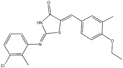 2-[(3-chloro-2-methylphenyl)imino]-5-(4-ethoxy-3-methylbenzylidene)-1,3-thiazolidin-4-one Struktur