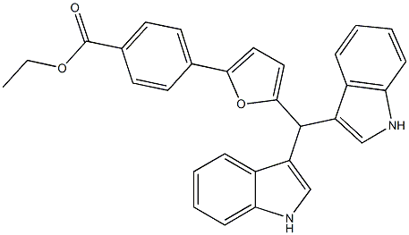 ethyl 4-{5-[di(1H-indol-3-yl)methyl]-2-furyl}benzoate Struktur